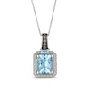 Thumbnail Image 1 of Le Vian Cushion-Cut Aquamarine Necklace 1/4 ct tw Diamonds 14K Vanilla Gold 20&quot;