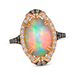 Le Vian Oval-Cut Opal Ring 3/8 ct tw Diamonds 14K Strawberry Gold