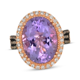 Le Vian Oval-Cut Amethyst Ring 5/8 ct tw Diamonds 14K Strawberry Gold