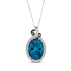 Thumbnail Image 1 of Le Vian Oval-Cut Blue Topaz Necklace 1/3 ct tw Diamonds 14K Vanilla Gold 20&quot;