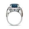 Thumbnail Image 2 of Le Vian Oval-Cut Blue Topaz Ring 3/4 ct tw Diamonds 14K Vanilla Gold