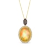 Thumbnail Image 1 of Le Vian Oval-Cut Opal Necklace 1/2 ct tw Diamonds 14K Honey Gold 20&quot;