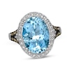 Thumbnail Image 1 of Le Vian Oval-Cut Aquamarine Ring 1/2 ct tw Diamonds 14K Vanilla Gold