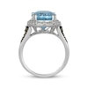 Thumbnail Image 2 of Le Vian Oval-Cut Aquamarine Ring 1/2 ct tw Diamonds 14K Vanilla Gold