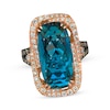 Thumbnail Image 1 of Le Vian Cushion-Cut Blue Topaz Ring 7/8 ct tw Diamonds 14K Strawberry Gold