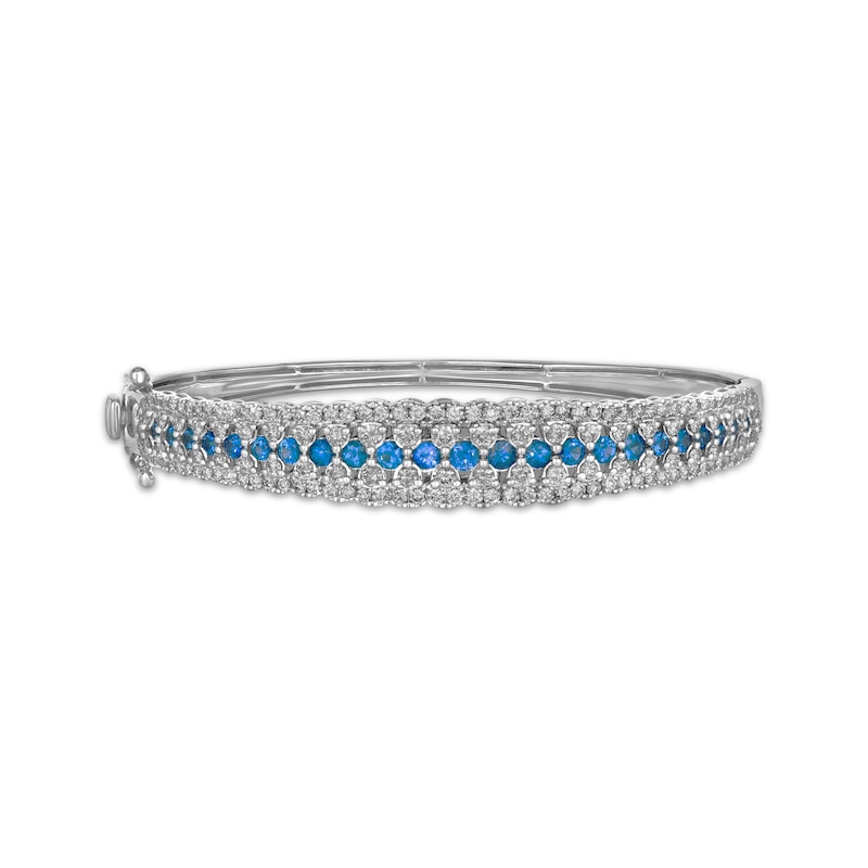 Main Image 1 of Le Vian Sapphire Bangle Bracelet 2-5/8 ct tw Diamonds 14K Vanilla Gold