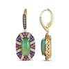 Thumbnail Image 3 of Le Vian Cushion-Cut Aquaprase, Pink Tourmaline & Amethyst Earrings 3/8 ct tw Diamonds 14K Honey Gold