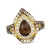 Thumbnail Image 1 of Le Vian Pear-Shaped Chocolate Quartz Ring 1 ct tw Diamonds 14K Honey Gold