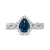 Thumbnail Image 6 of Neil Lane Pear-Shaped London Blue Topaz & Diamond Twist Shank Engagement Ring 1/2 ct tw 14K White Gold