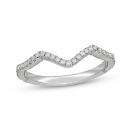 Neil Lane Artistry Lab-Grown Diamond Contour Wedding Band 1/5 ct tw 14K White Gold