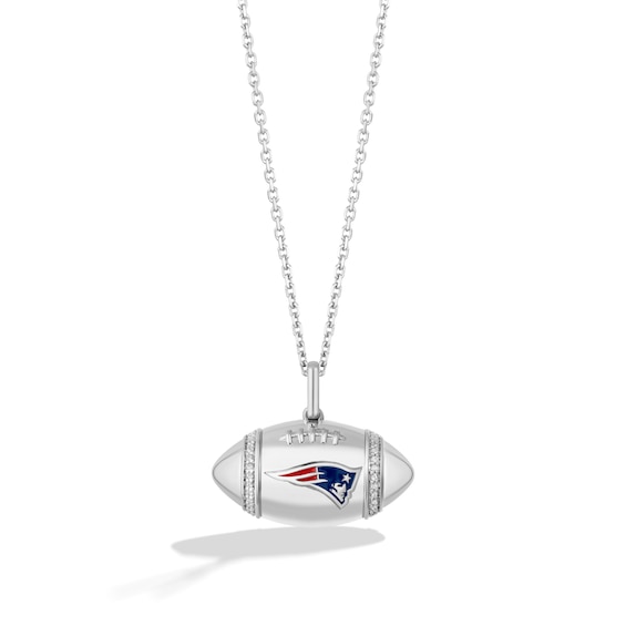 True Fans New York Jets Diamond Accent Football Necklace in