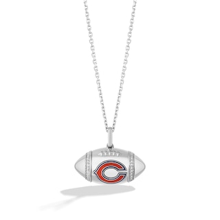 True Fans Kansas City Chiefs Diamond Accent Football Necklace in Sterling  Silver