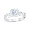 Thumbnail Image 1 of THE LEO First Light Diamond Round-Cut Cushion Frame Engagement Ring 3/4 ct tw 14K White Gold