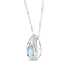 Thumbnail Image 2 of Pear-Shaped Aquamarine & Round-Cut Diamond Necklace 1/20 ct tw Sterling Silver 18&quot;