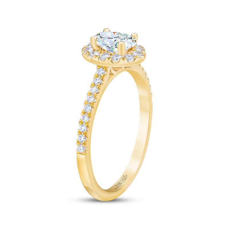 THE LEO First Light Diamond Oval & Round-Cut Engagement Ring 3/4 ct tw 14K Yellow Gold
