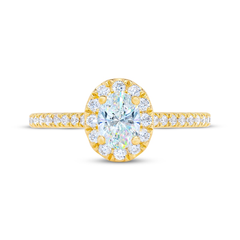 THE LEO First Light Diamond Oval & Round-Cut Engagement Ring 3/4 ct tw 14K Yellow Gold