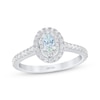 Thumbnail Image 1 of THE LEO First Light Diamond Oval & Round-Cut Engagement Ring 5/8 ct tw 14K White Gold