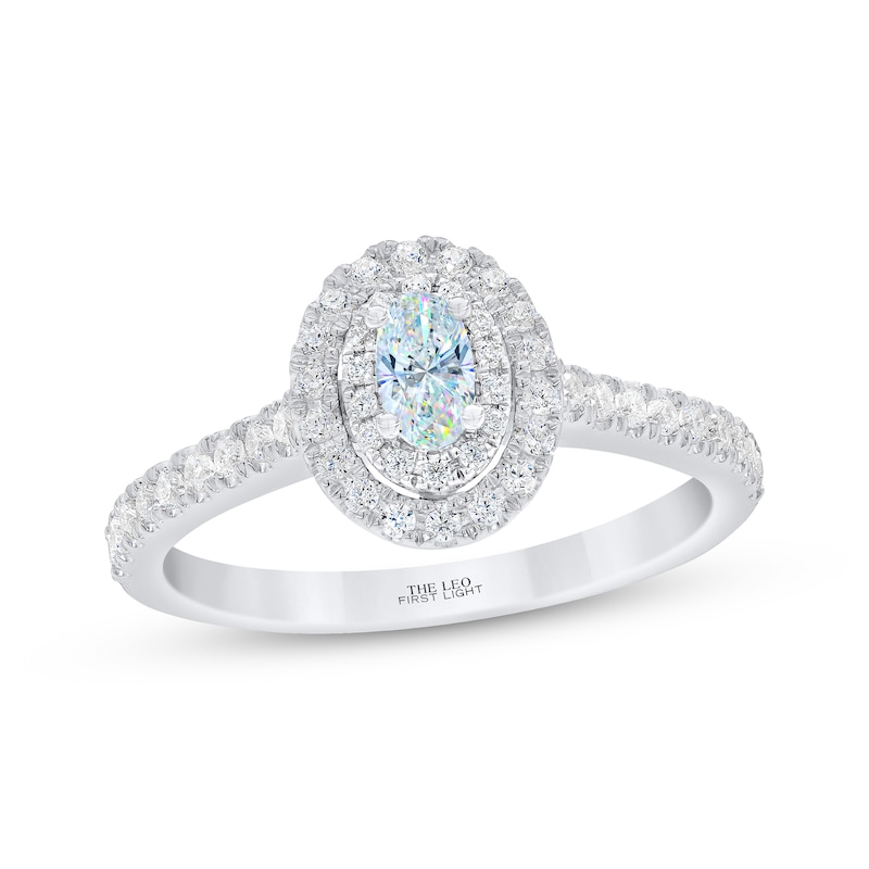 Main Image 1 of THE LEO First Light Diamond Oval & Round-Cut Engagement Ring 5/8 ct tw 14K White Gold