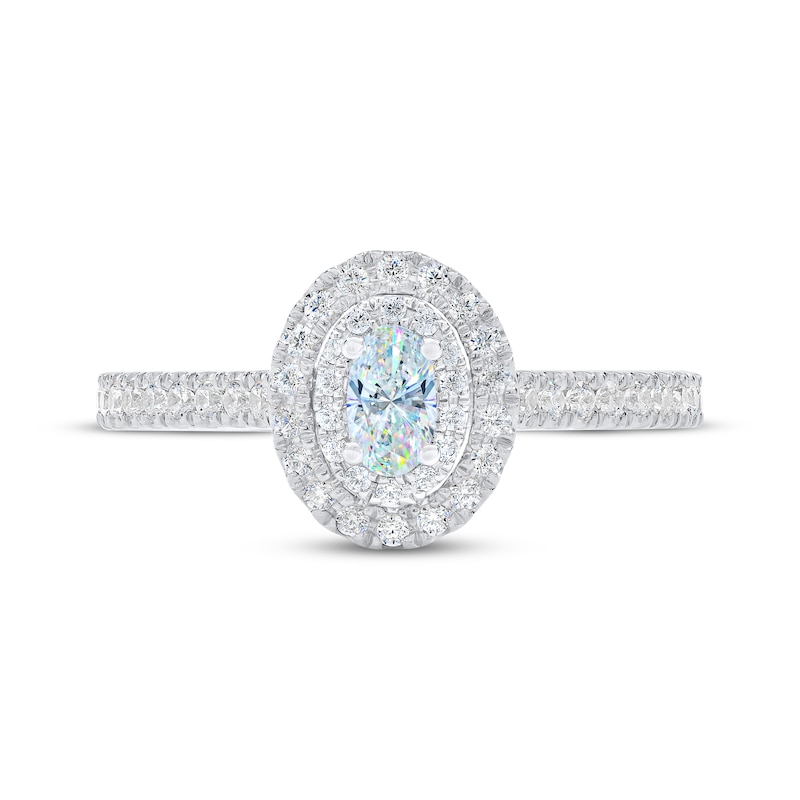 Main Image 3 of THE LEO First Light Diamond Oval & Round-Cut Engagement Ring 5/8 ct tw 14K White Gold