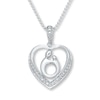 Thumbnail Image 1 of Mother & Child Necklace 1/15 ct tw Diamonds Sterling Silver