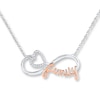 Thumbnail Image 1 of Family Necklace 1/20 cttw Diamonds Sterling Silver & 10K Rose Gold