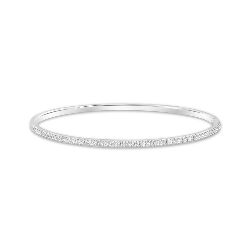 Diamond Pave Bangle Bracelet 1/2 ct tw 10K White Gold | Kay