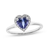 Thumbnail Image 0 of Heart-Shaped Tanzanite & Round-Cut Diamond Ring 1/10 ct tw Sterling Silver