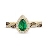 Thumbnail Image 3 of Le Vian Chocolate Twist Emerald Ring 1/3 ct tw Diamonds 14K Honey Gold