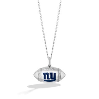 Sterling Silver Dallas Cowboys Crystal Football Necklace 568810MT