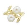 Thumbnail Image 3 of Cultured Pearl & Round-Cut Diamond Ring 1/15 ct tw 10K Yellow Gold