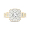 Thumbnail Image 3 of Multi-Diamond Center Cushion Frame Collar Engagement Ring 2 ct tw 10K Yellow Gold