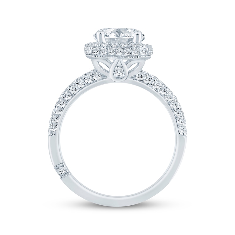 Main Image 3 of Monique Lhuillier Bliss Round-Cut Lab-Grown Diamond Engagement Ring 2-1/8 ct tw 18K White Gold