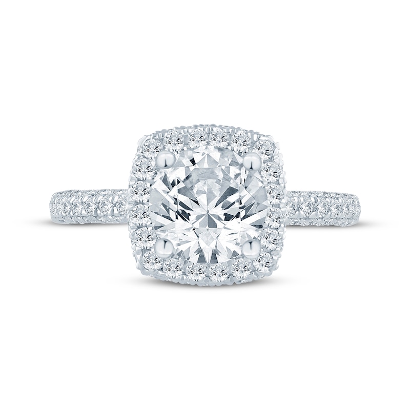 Main Image 4 of Monique Lhuillier Bliss Round-Cut Lab-Grown Diamond Engagement Ring 2-1/8 ct tw 18K White Gold