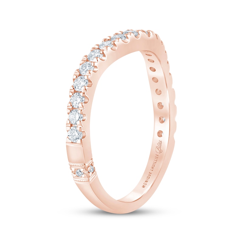 Monique Lhuillier Bliss Lab-Created Diamond Contour Anniversary Ring 1/2 ct tw 18K Rose Gold