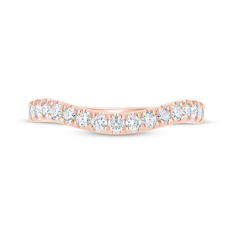 Monique Lhuillier Bliss  Lab-Grown diamond Contour Anniversary Ring 1/2 ct tw 18K Rose Gold