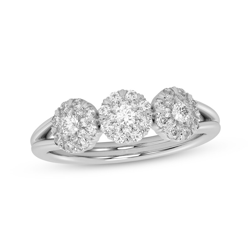 Main Image 1 of Diamond Three-Stone Ring 1/2 ct tw 14 White Gold