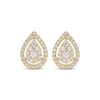 Thumbnail Image 2 of Diamond Teardrop Frame Stud Earrings 1/2 ct tw 10K Yellow Gold