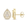 Thumbnail Image 3 of Diamond Teardrop Frame Stud Earrings 1/2 ct tw 10K Yellow Gold