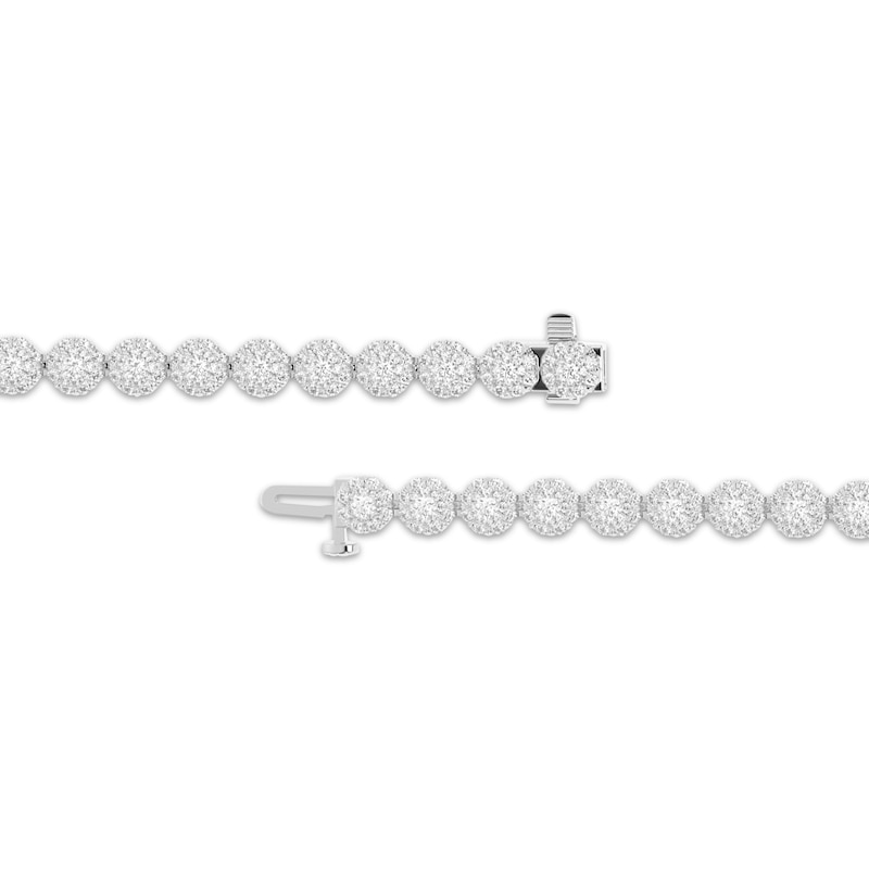 Main Image 3 of Multi-Diamond Octagon Link Tennis Bracelet 5 ct tw 14K White Gold 7&quot;