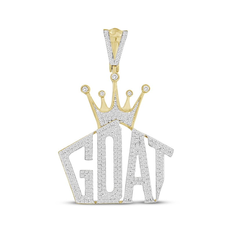 Main Image 1 of Men's Diamond GOAT with Crown Charm 3/4 ct tw 10K Yellow Gold