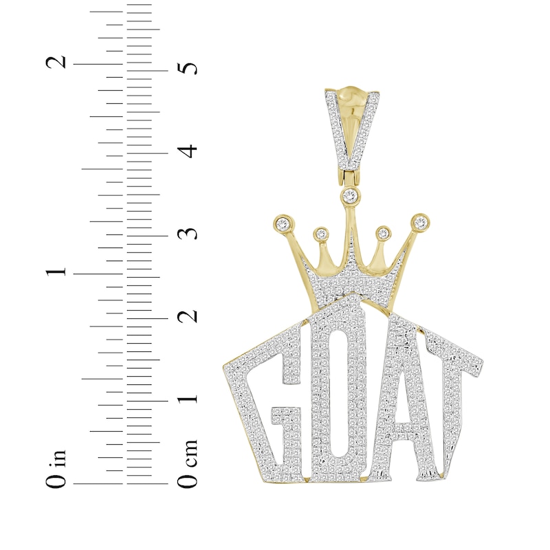 Main Image 2 of Men's Diamond GOAT with Crown Charm 3/4 ct tw 10K Yellow Gold