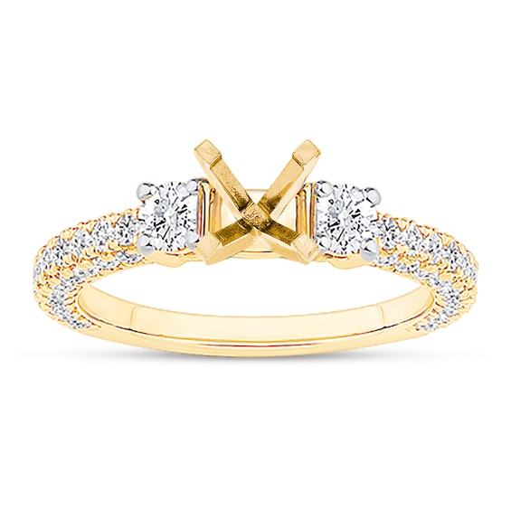 Diamond Engagement Ring Setting 1 ct tw 14K Yellow Gold