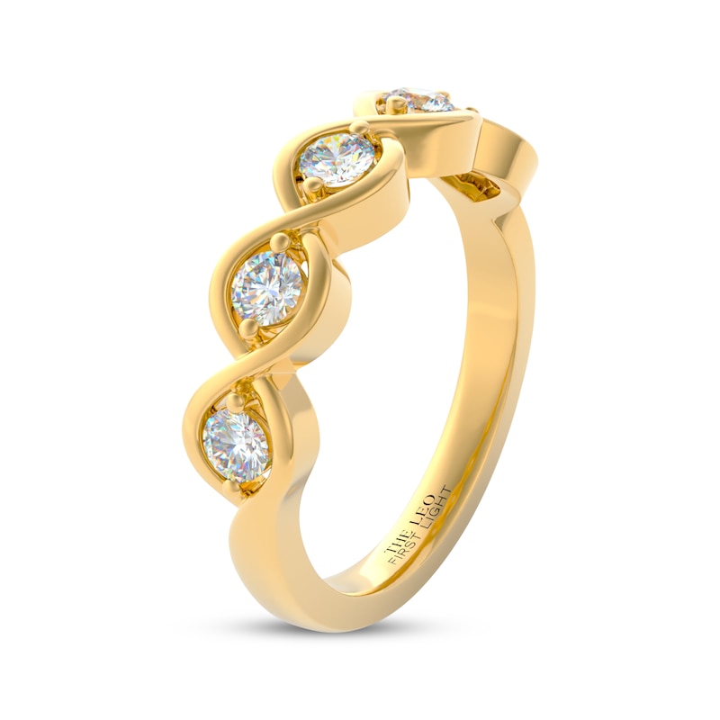 Main Image 2 of THE LEO First Light Diamond Five-Stone Anniversary Ring 1/2 ct tw 14K Yellow Gold