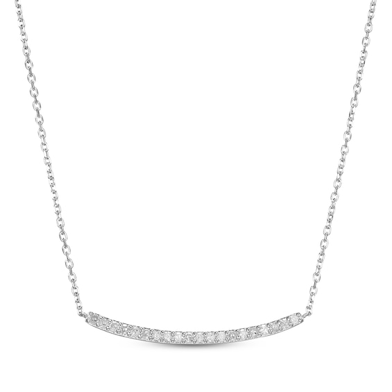 Diamond Smile Necklace 1/5 ct tw Sterling Silver 18"