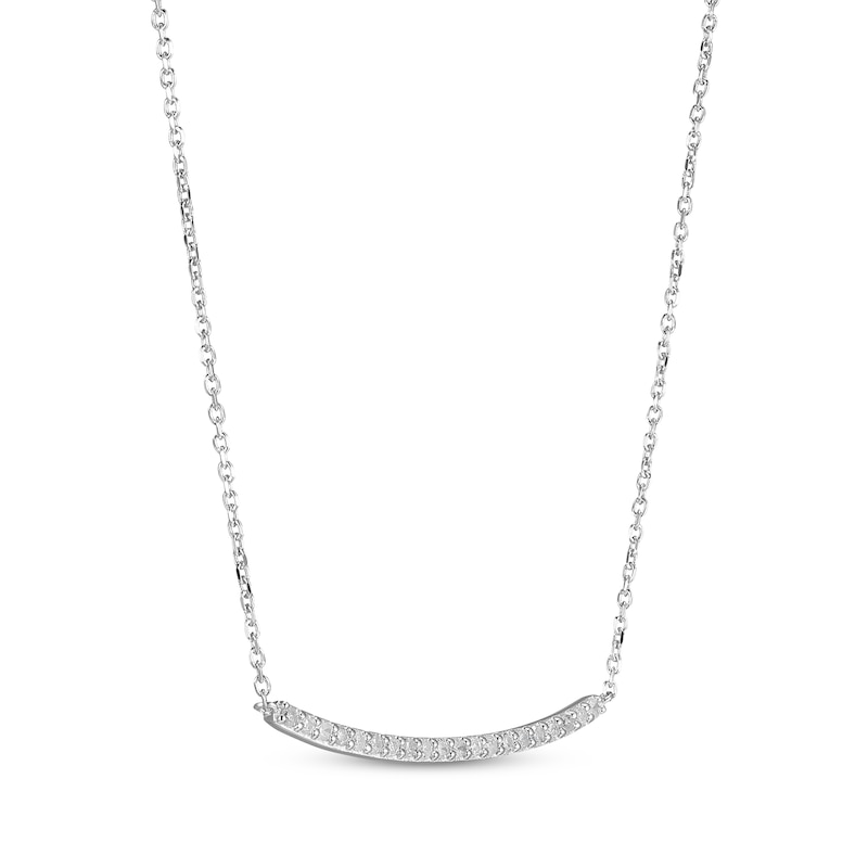 Main Image 2 of Diamond Smile Necklace 1/5 ct tw Sterling Silver 18&quot;