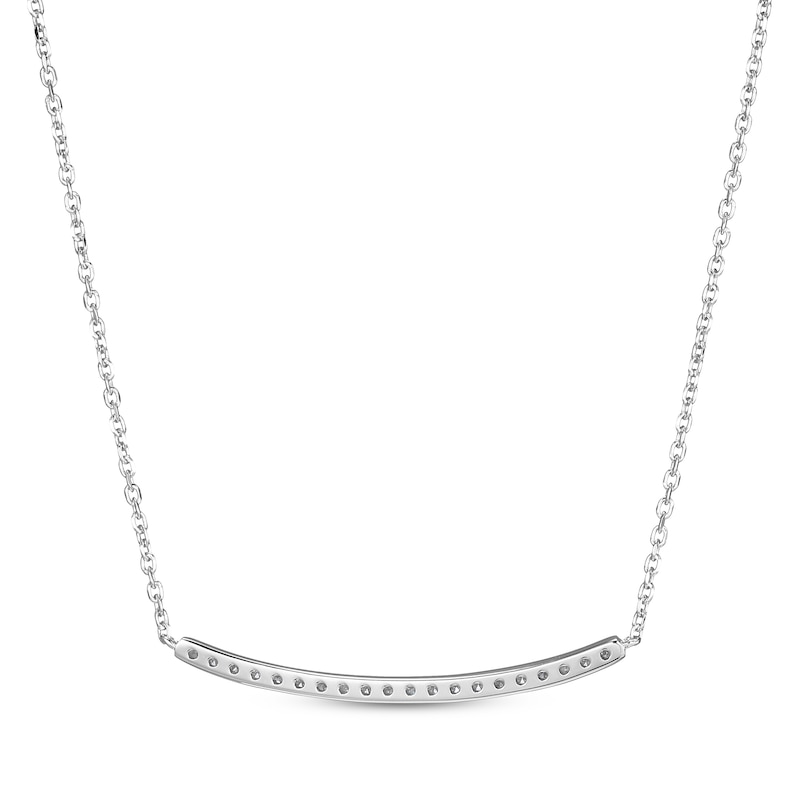 Main Image 3 of Diamond Smile Necklace 1/5 ct tw Sterling Silver 18&quot;