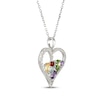 Thumbnail Image 2 of Citrine, Garnet, Amethyst, Peridot, Sky Blue Topaz & White Lab-Created Sapphire Heart Necklace Sterling Silver 18&quot;