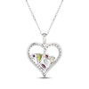 Thumbnail Image 3 of Citrine, Garnet, Amethyst, Peridot, Sky Blue Topaz & White Lab-Created Sapphire Heart Necklace Sterling Silver 18&quot;