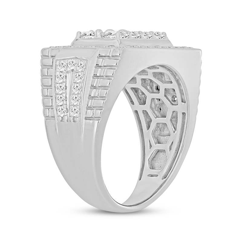 Men's Lab-Created Diamonds by KAY Emerald & Round-Cut Ring 2 ct tw 10K White Gold