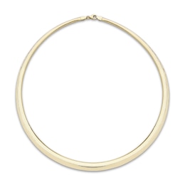 Hollow Graduated Omega Chain Stretch Necklace 10K Yellow Gold 18&quot;